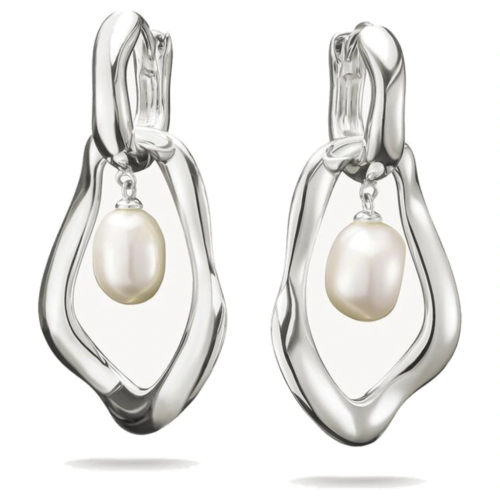 Boucles d'oreilles créoles Thomas Sabo en argent avec perles d'eau douce