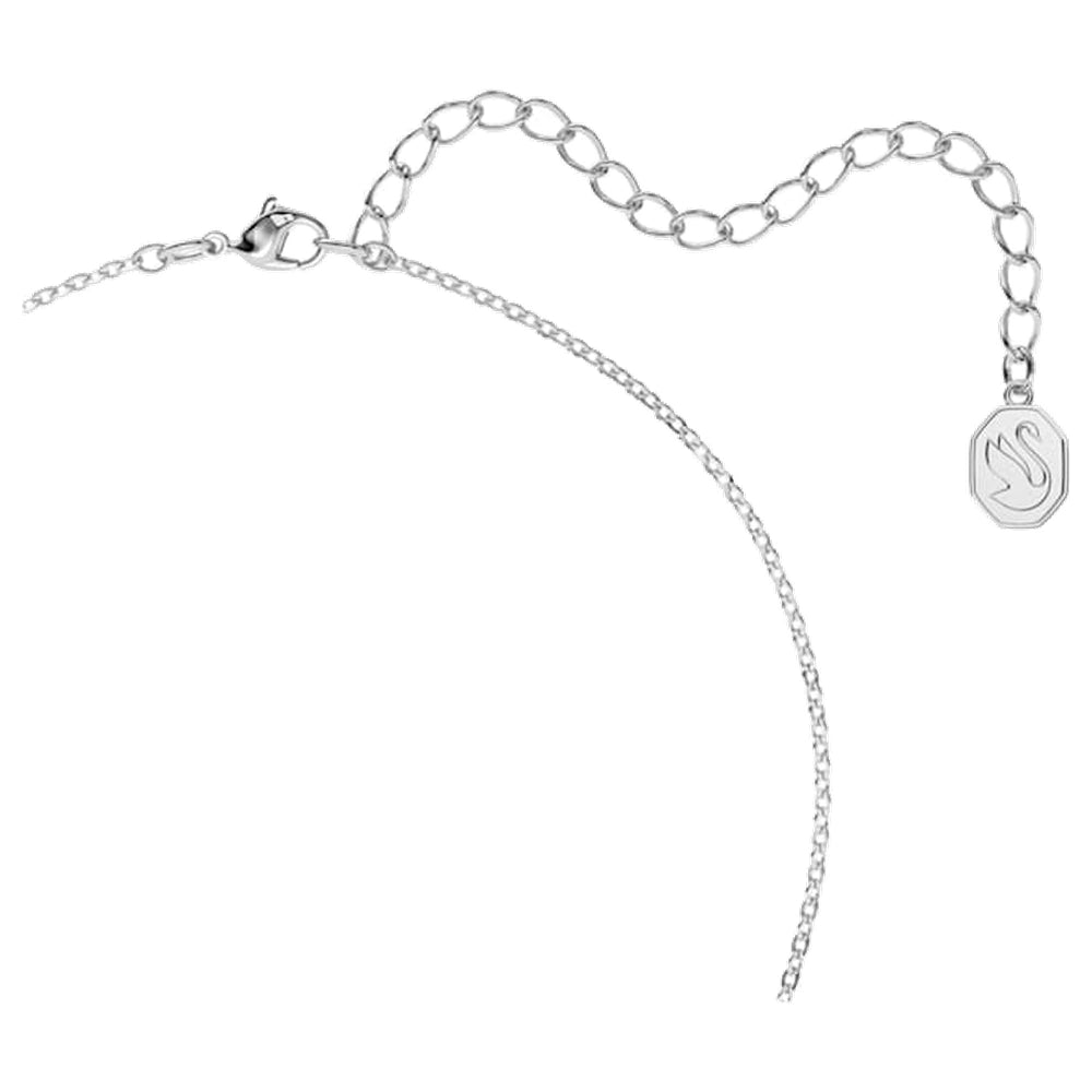 Swarovski Una Necklace, Octagon Cut, Blue, Rhodium Plated
