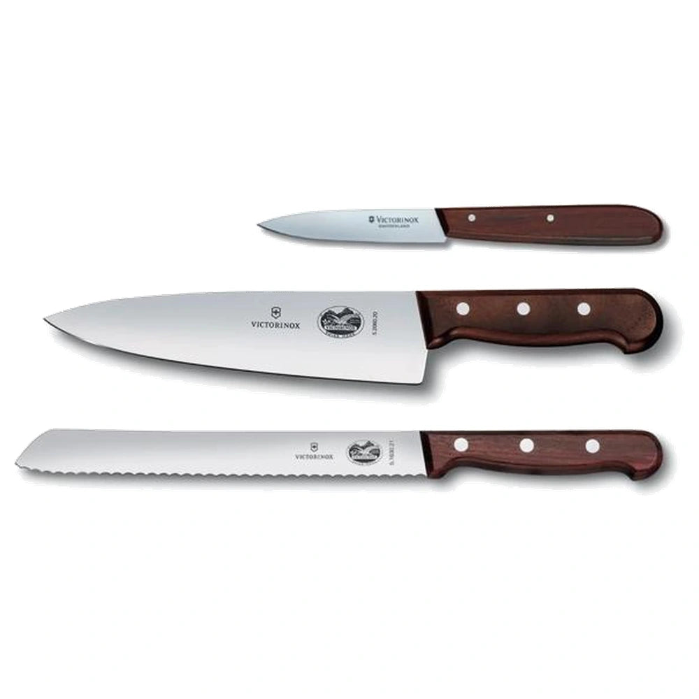 Victorinox Rosewood 3-Pc Flat Knife Set - Wood Maple