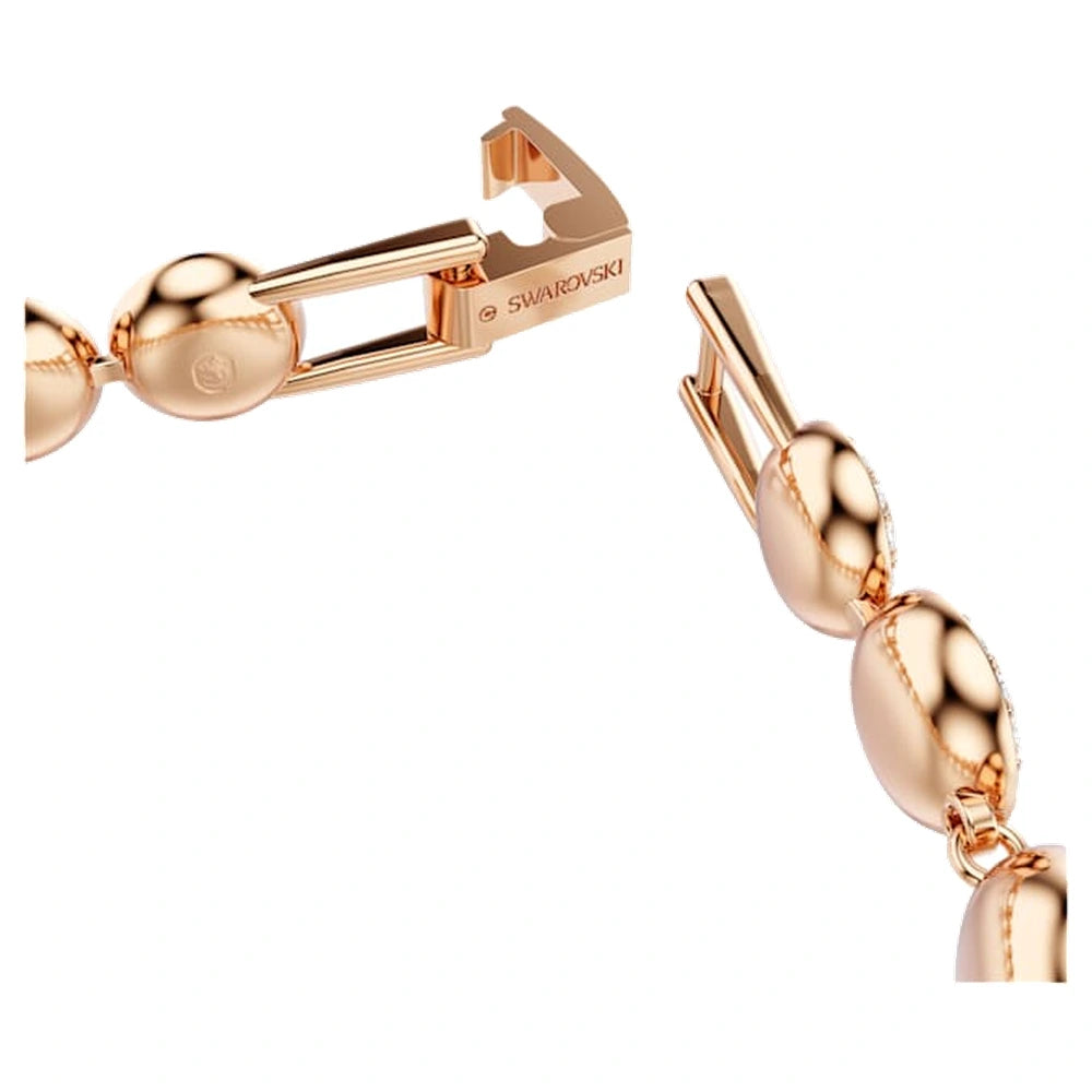 Swarovski Una Angelic Bracelet, Round Cut, Pavé, Medium, White, 18K Rose Gold Finish