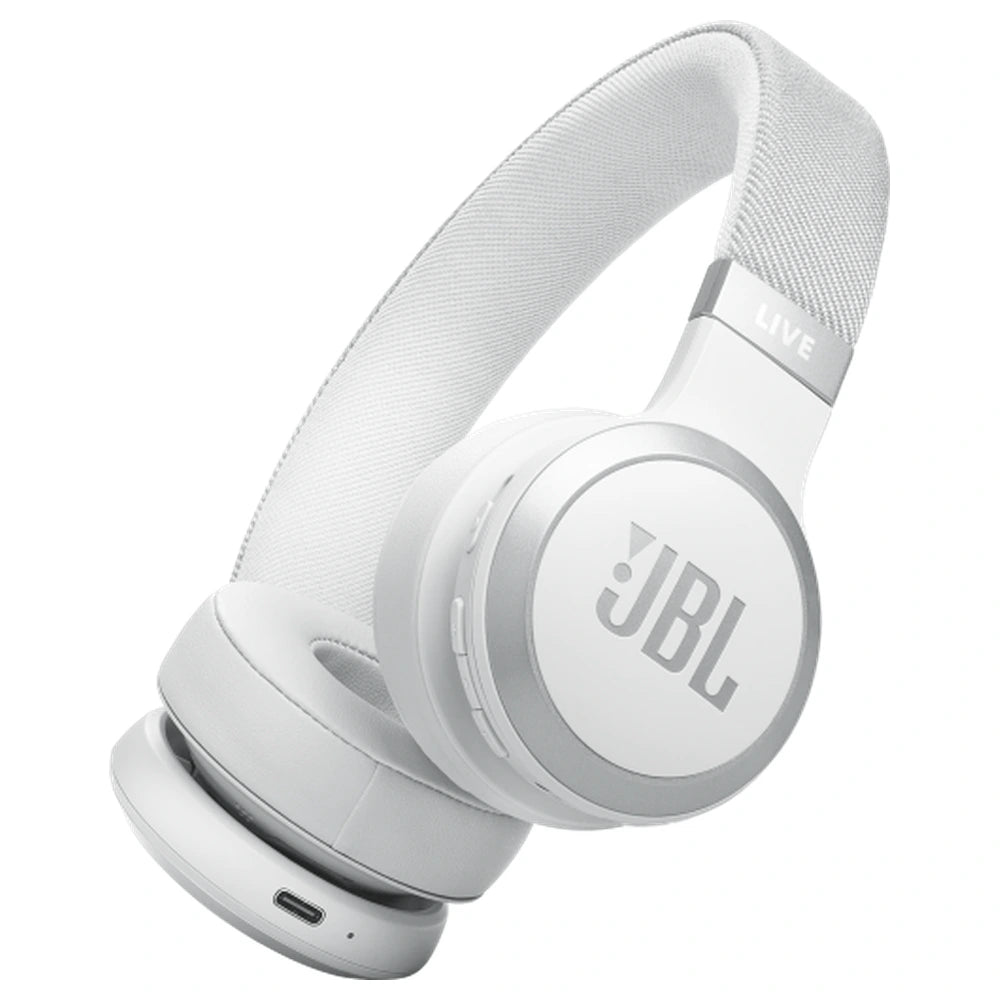 JBL LIVE 670 Wireless True Adaptive Noise-Canceling On-Ear Headphones - White