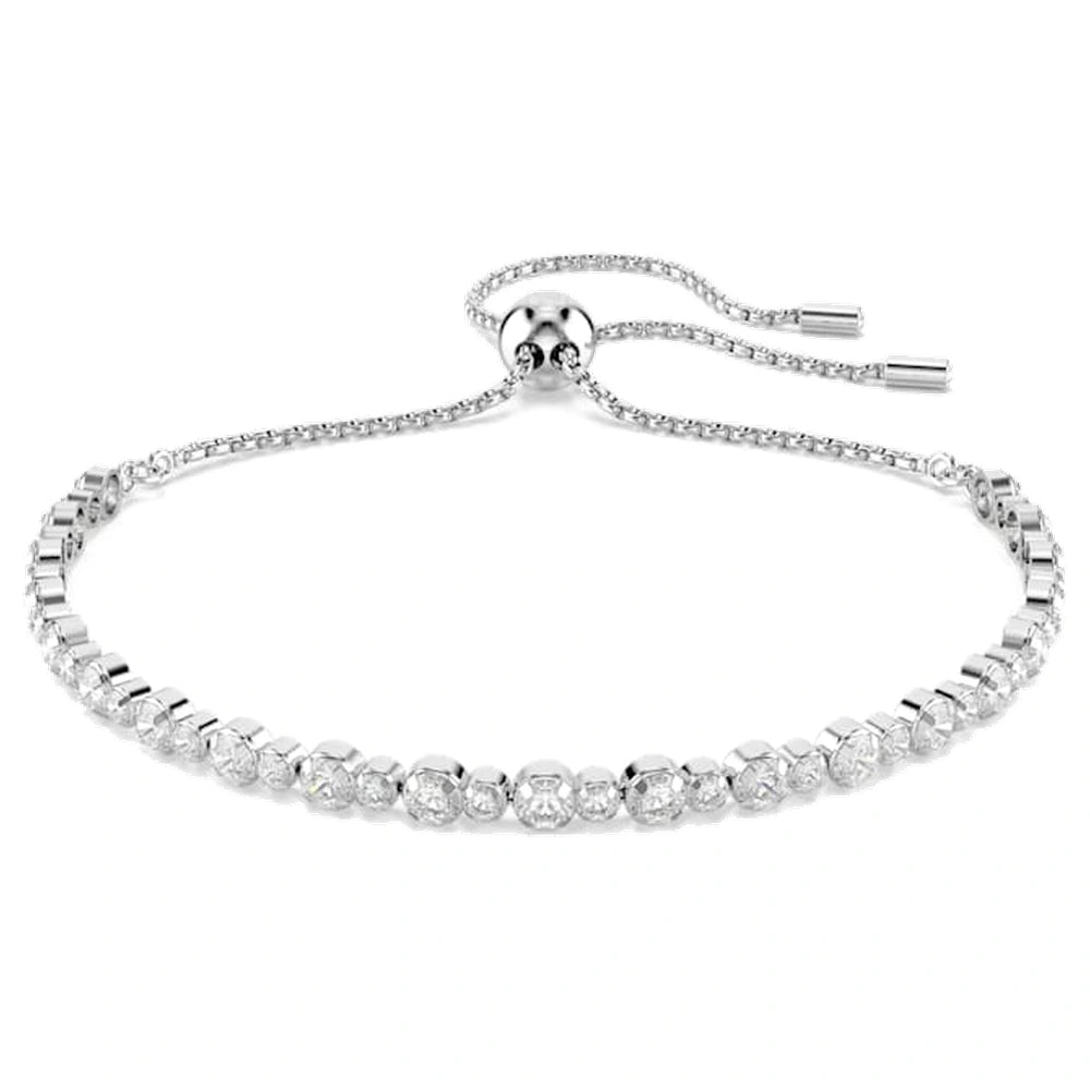 Bracelet Swarovski Subtle Trilogy, taille ronde, blanc, plaqué rhodium
