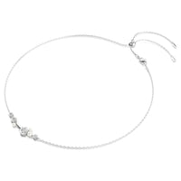 Sautoir Swarovski Constella, blanc, plaqué de rhodium