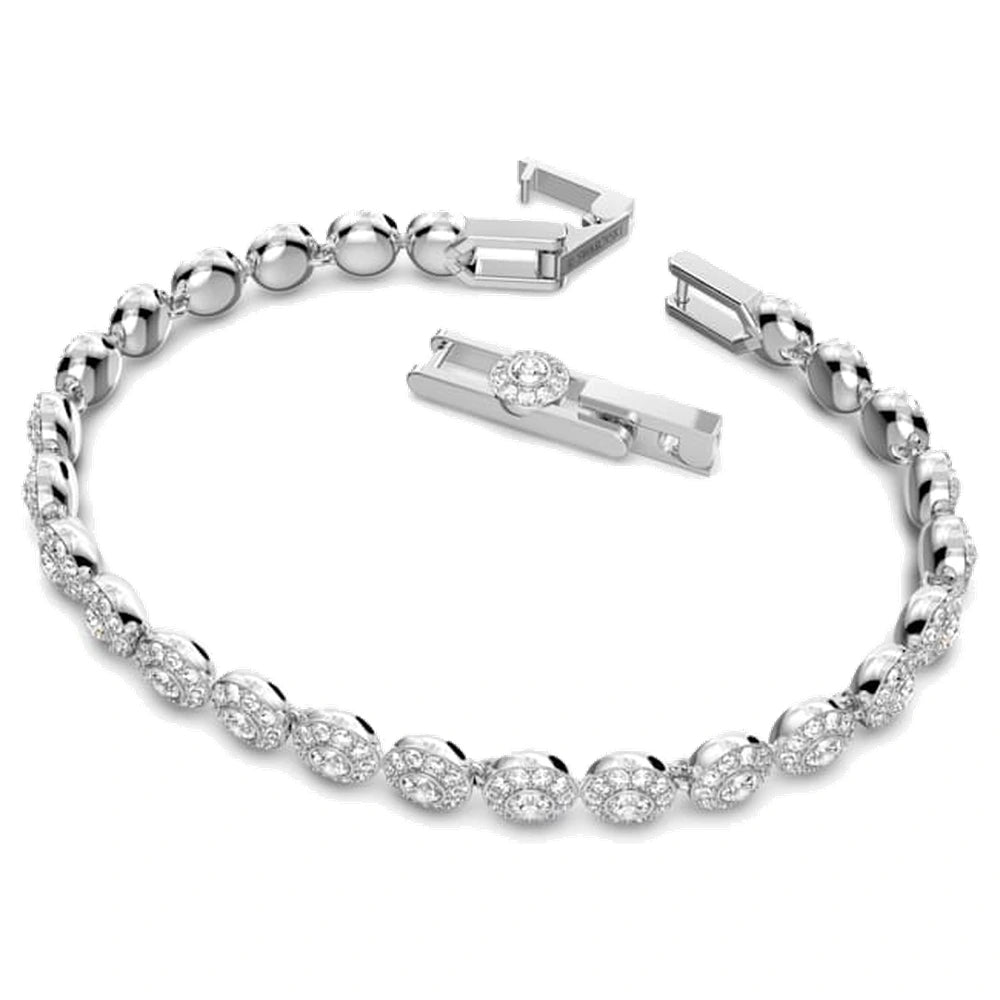 Swarovski Una Angelic Bracelet, Round Cut, Small, White, Rhodium Plated