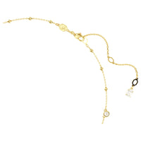 Swarovski Collier Imber, taille ronde, motif dispersé, blanc, plaqué doré