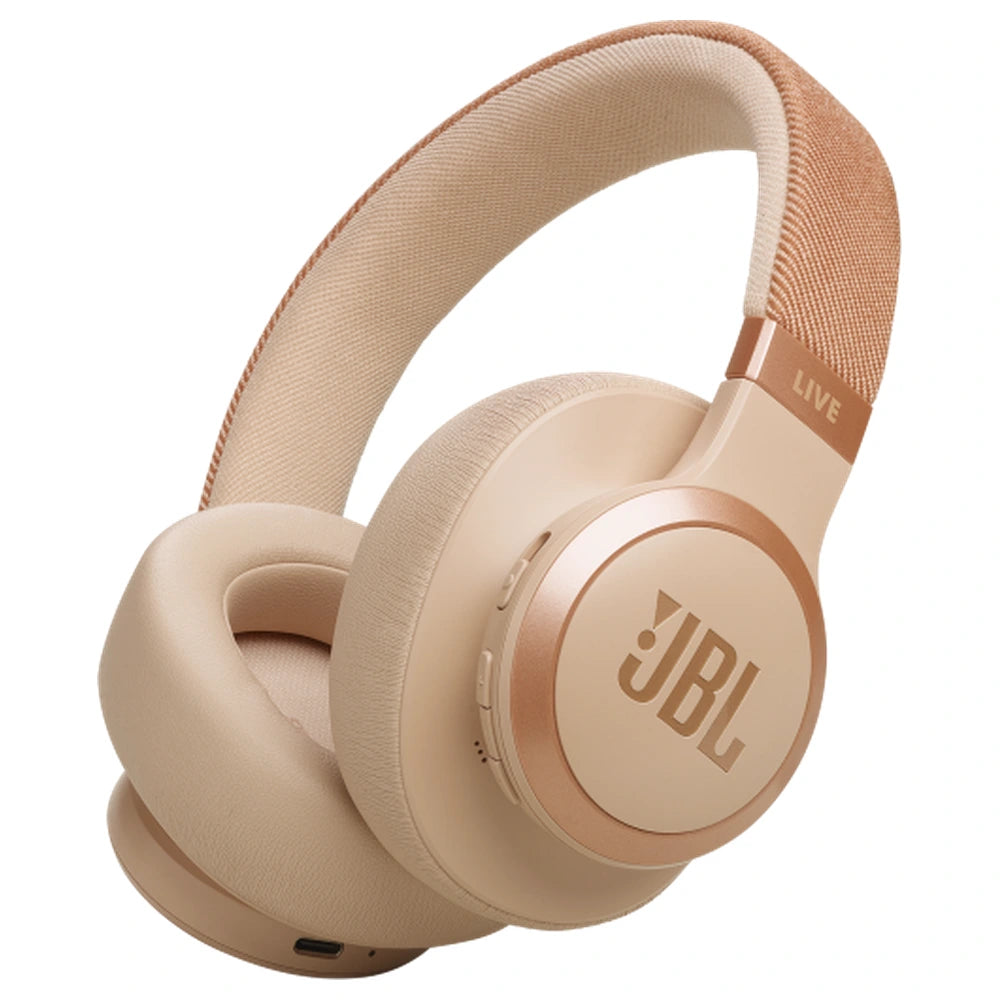 JBL LIVE 770 Wireless True Adaptive Noise-Canceling Over-Ear Headphones - Sandstone