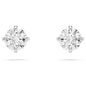 Swarovski Attract Stud Earrings, Round Cut, White, Rhodium Plated