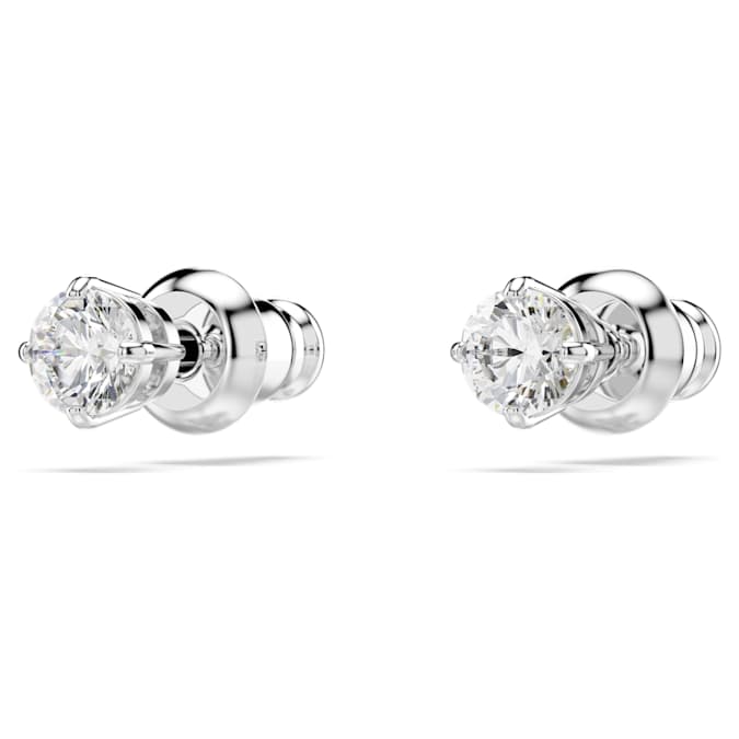 Swarovski Attract Stud Earrings, Round Cut, White, Rhodium Plated