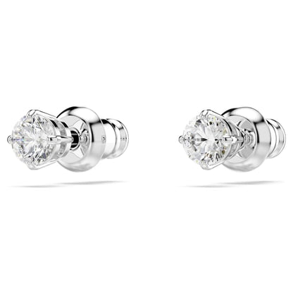 Swarovski Attract Stud Earrings, Round Cut, White, Rhodium Plated