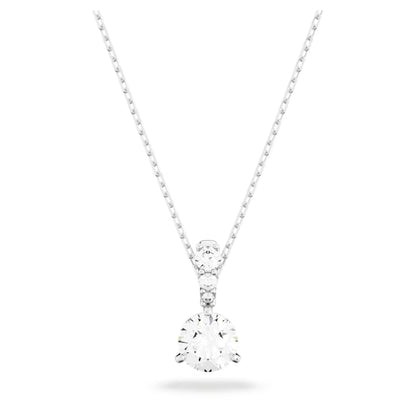 Swarovski Solitaire Pendant - White/Rhodium