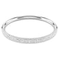 Swarovski Meteora Bangle, Snow Pavé, White, Rhodium Plated