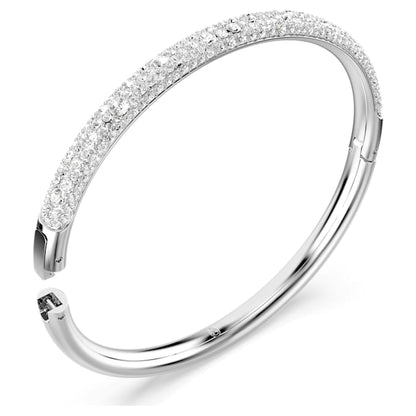 Swarovski Meteora Bangle, Snow Pavé, White, Rhodium Plated
