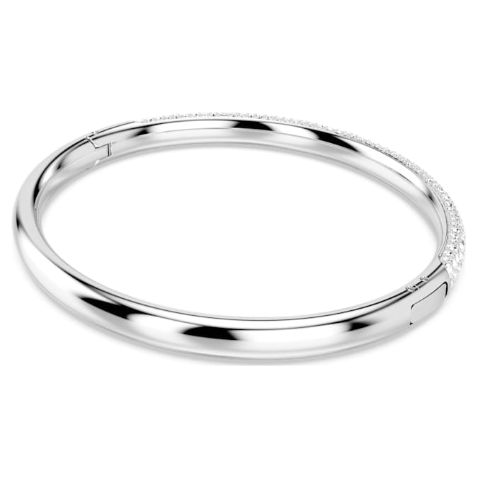 Swarovski Meteora Bangle, Snow Pavé, White, Rhodium Plated