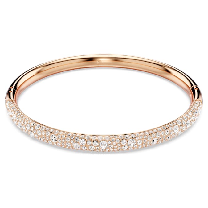 Swarovski Meteora Bangle, Snow Pavé, White, Rose Gold-Tone Plated