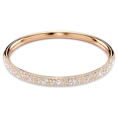 Swarovski Meteora Bangle, Snow Pavé, White, Rose Gold-Tone Plated