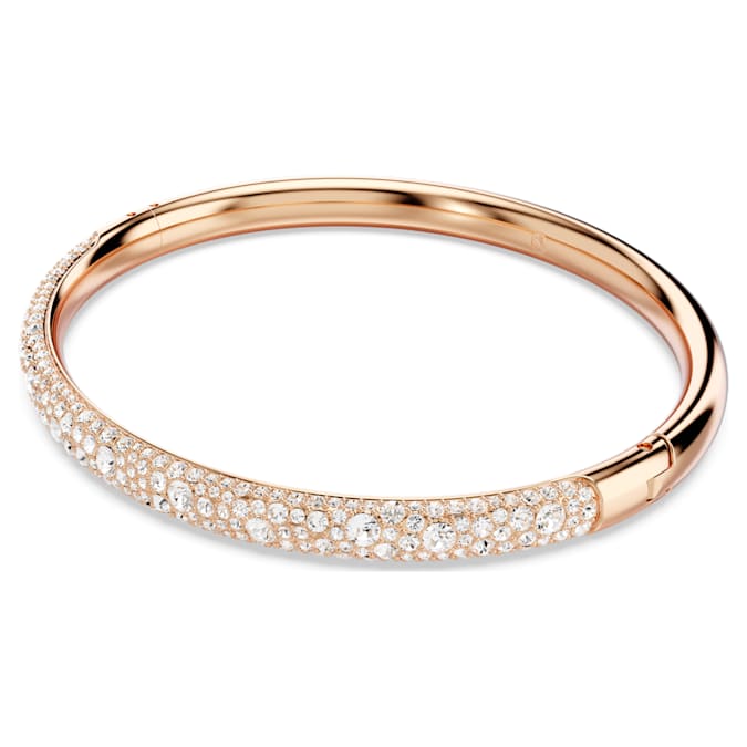 Swarovski Meteora Bangle, Snow Pavé, White, Rose Gold-Tone Plated