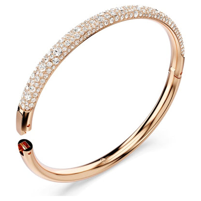 Swarovski Meteora Bangle, Snow Pavé, White, Rose Gold-Tone Plated