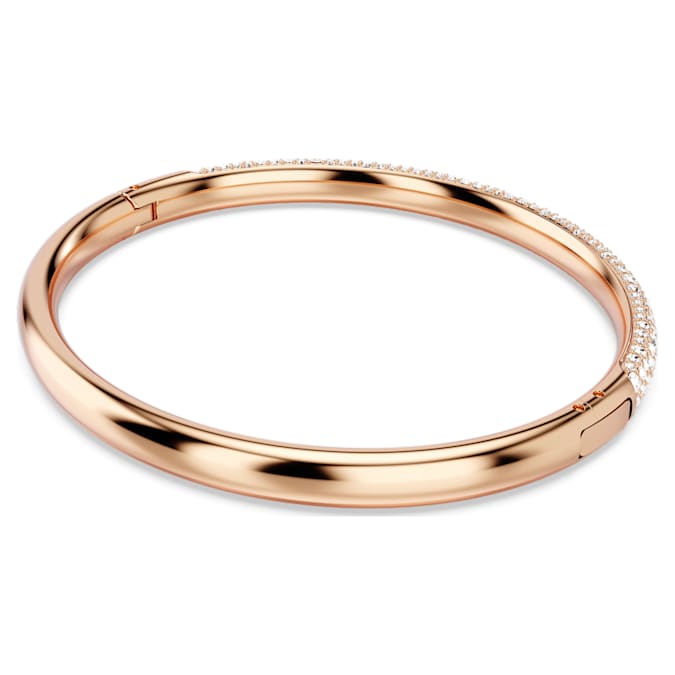 Swarovski Meteora Bangle, Snow Pavé, White, Rose Gold-Tone Plated