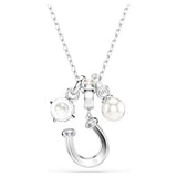 Swarovski Symbolica Pendant, Crystal Pearl, Round Cut, Pavé, Horse Shoe, White, Rhodium Plated — 5736247 — view 5