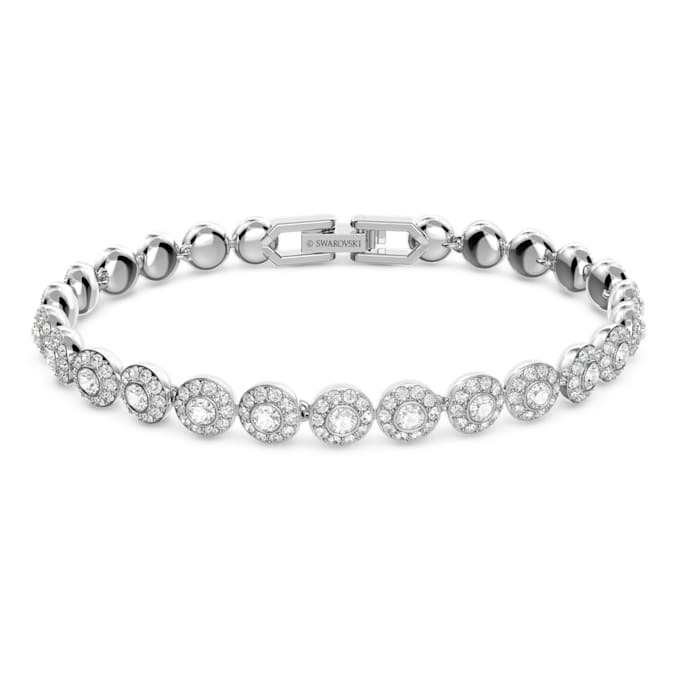Swarovski Angelic Bracelet, Round Cut, Pavé, Small, White, Rhodium Plated