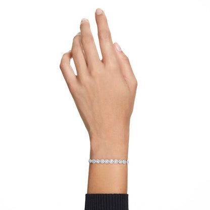 Swarovski Angelic Bracelet, Round Cut, Pavé, Small, White, Rhodium Plated