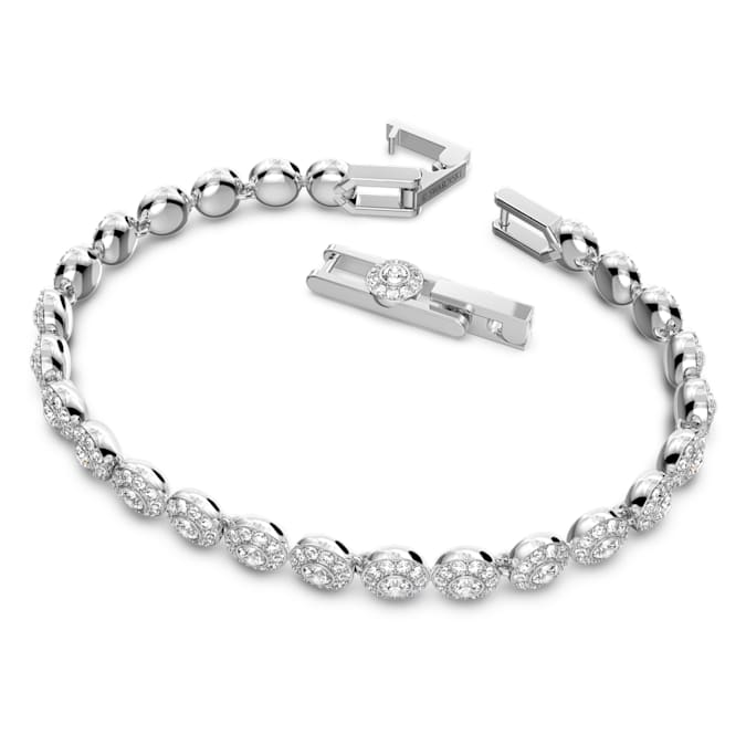 Swarovski Angelic Bracelet, Round Cut, Pavé, Small, White, Rhodium Plated