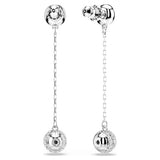 Swarovski Una Angelic Drop Earrings, Round Cut, White, Rhodium Plated — 5732273 — view 5