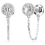 Swarovski Una Angelic Drop Earrings, Round Cut, White, Rhodium Plated — 5732273 — view 4