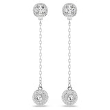 Swarovski Una Angelic Drop Earrings, Round Cut, White, Rhodium Plated — 5732273 — view 1