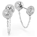 Swarovski Una Angelic Drop Earrings, Round Cut, White, Rhodium Plated — 5732273 — view 3