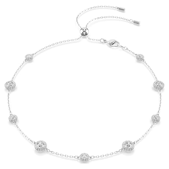 Swarovski Una Angelic Necklace, Round Cut, Double-sided Motifs, White, Rhodium Plated — 5732275 — view 1