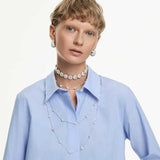 Swarovski Una Angelic Necklace, Round Cut, Double-sided Motifs, White, Rhodium Plated — 5732275 — view 10