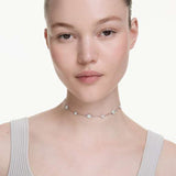 Swarovski Una Angelic Necklace, Round Cut, Double-sided Motifs, White, Rhodium Plated — 5732275 — view 8