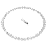 Swarovski Una Angelic Tennis Necklace, Round Cut, Medium, White, Rhodium Plated — 5117703 — view 4