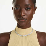 Swarovski Una Angelic Tennis Necklace, Round Cut, Medium, White, Rhodium Plated — 5117703 — view 5