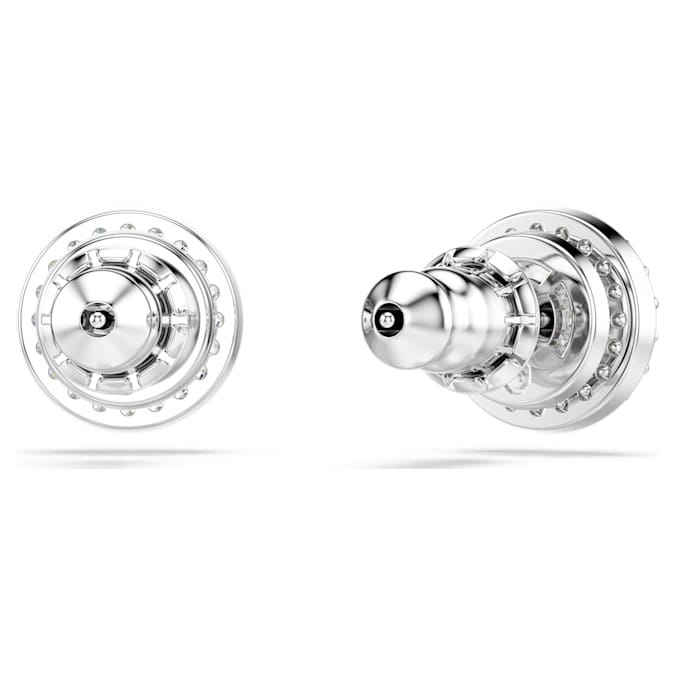 Swarovski Constella Stud Earrings, Round Cut, Pavé, White, Rhodium Plated
