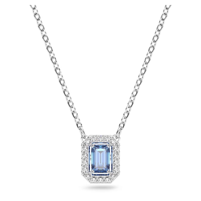 Swarovski Millenia Necklace, Octagon Cut, Blue, Rhodium Plated