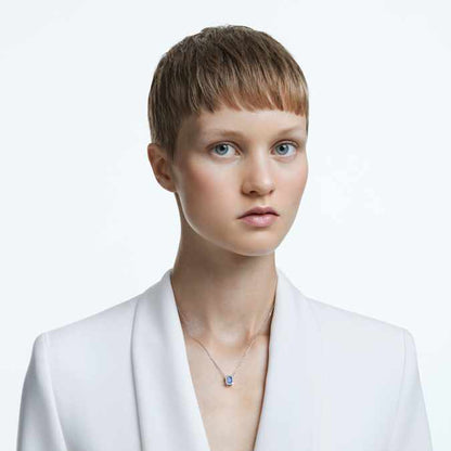 Swarovski Millenia Necklace, Octagon Cut, Blue, Rhodium Plated
